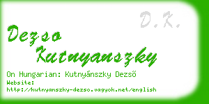 dezso kutnyanszky business card